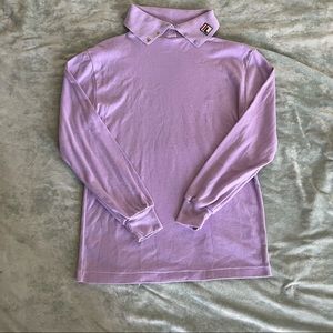 Fila Lavender Folded Collar Long Sleeve